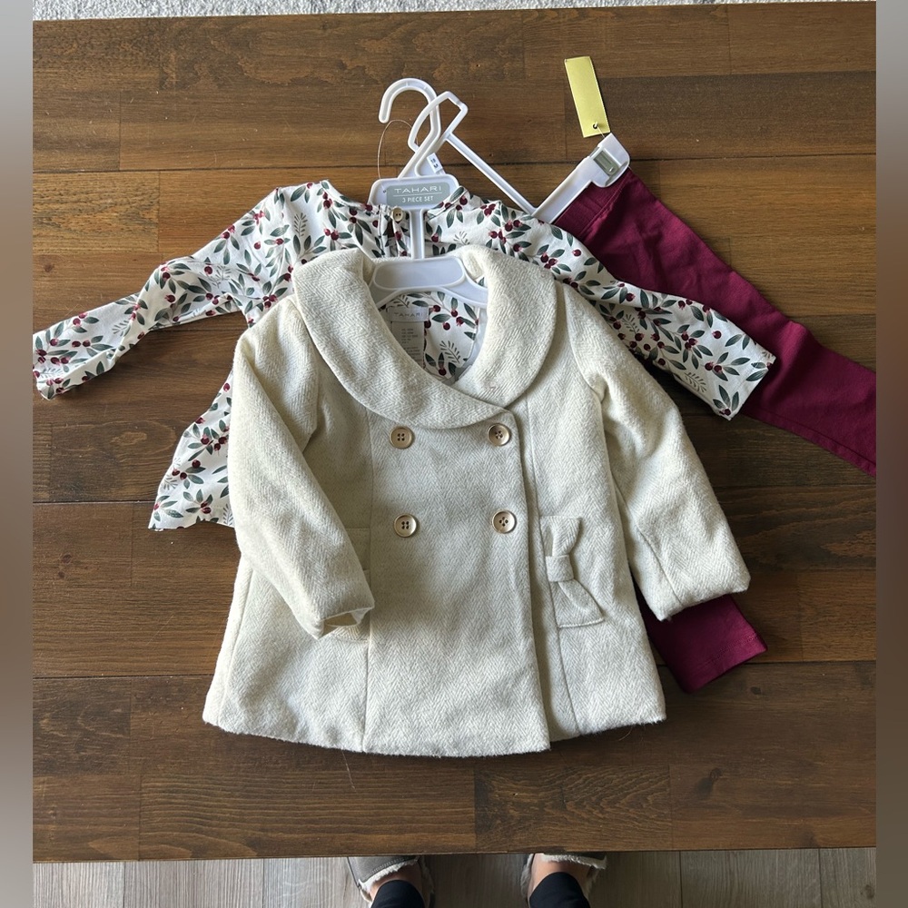 ❌❌❌SOLD❌❌❌Baby girls 18 month jacket, long sleeve shirt and pants set. NWT.